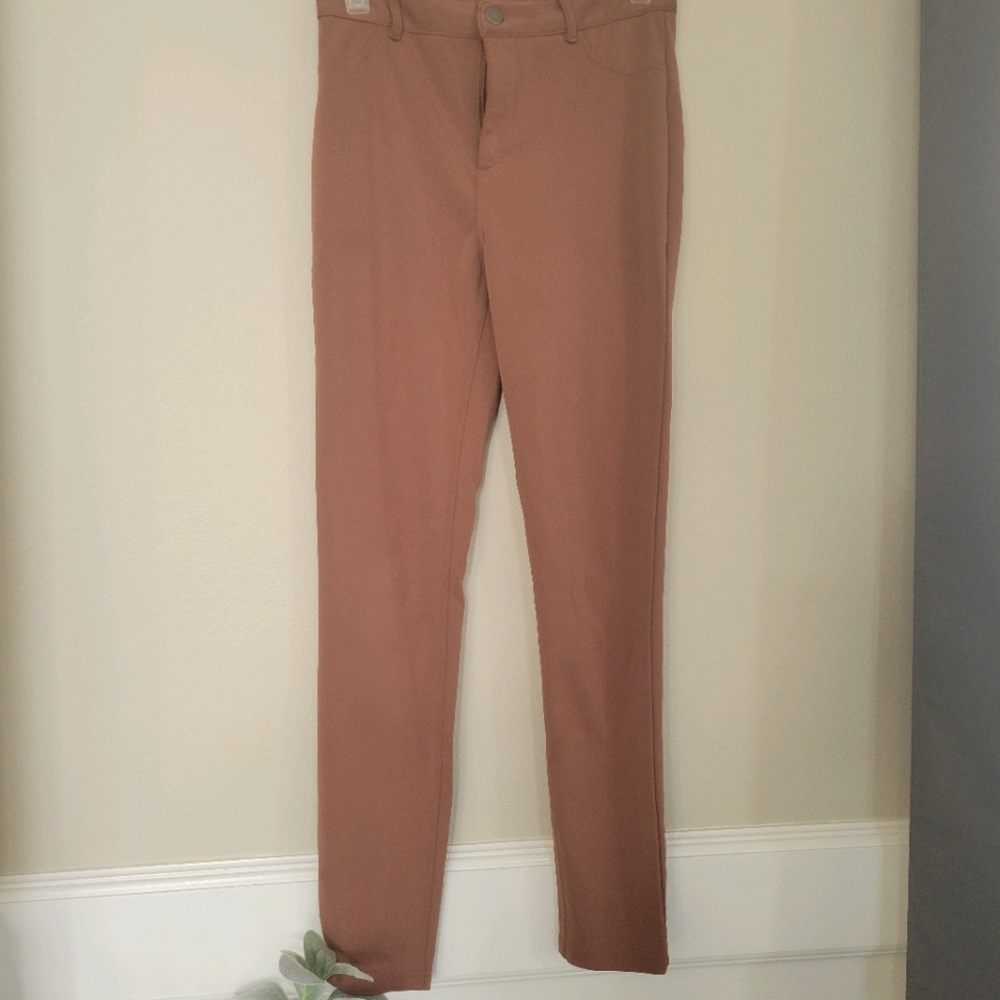 Stretchy brown dress pants